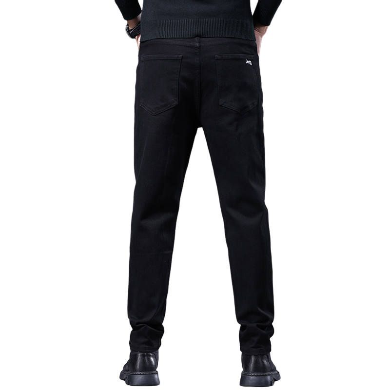 Jeep Jeans Men's Black Moderate Straight Fit Pants