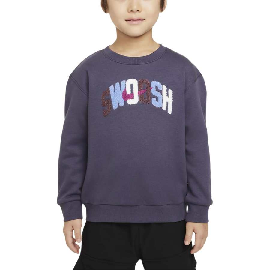 Nike Nike Sweatshirt Sportswear Powder Play Soft Plush Crew Neck Dark Purple Children Aged 3 7 Years Old