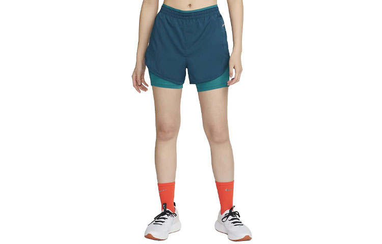 Nike Nike Sports Shorts Women's Violet Blue Moderate Mock Two Piece