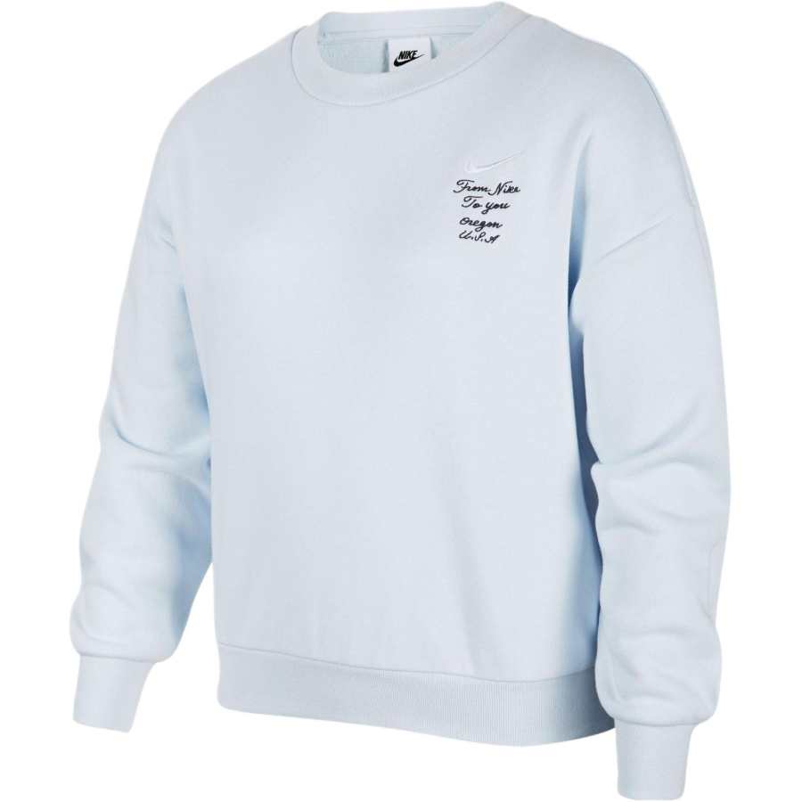 Nike Nike Sweatshirt Kids' Apparel, Embroidery Logo Crew Neck Loose Fit Casual Fleece Lined Long Sleeved Purple Blue Kids'