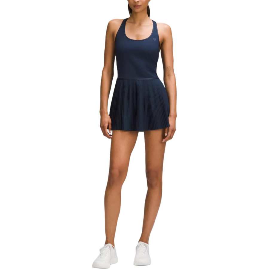 Lululemon Scoop Neck Pleated Sleeveless Dress Women's Marine Blue