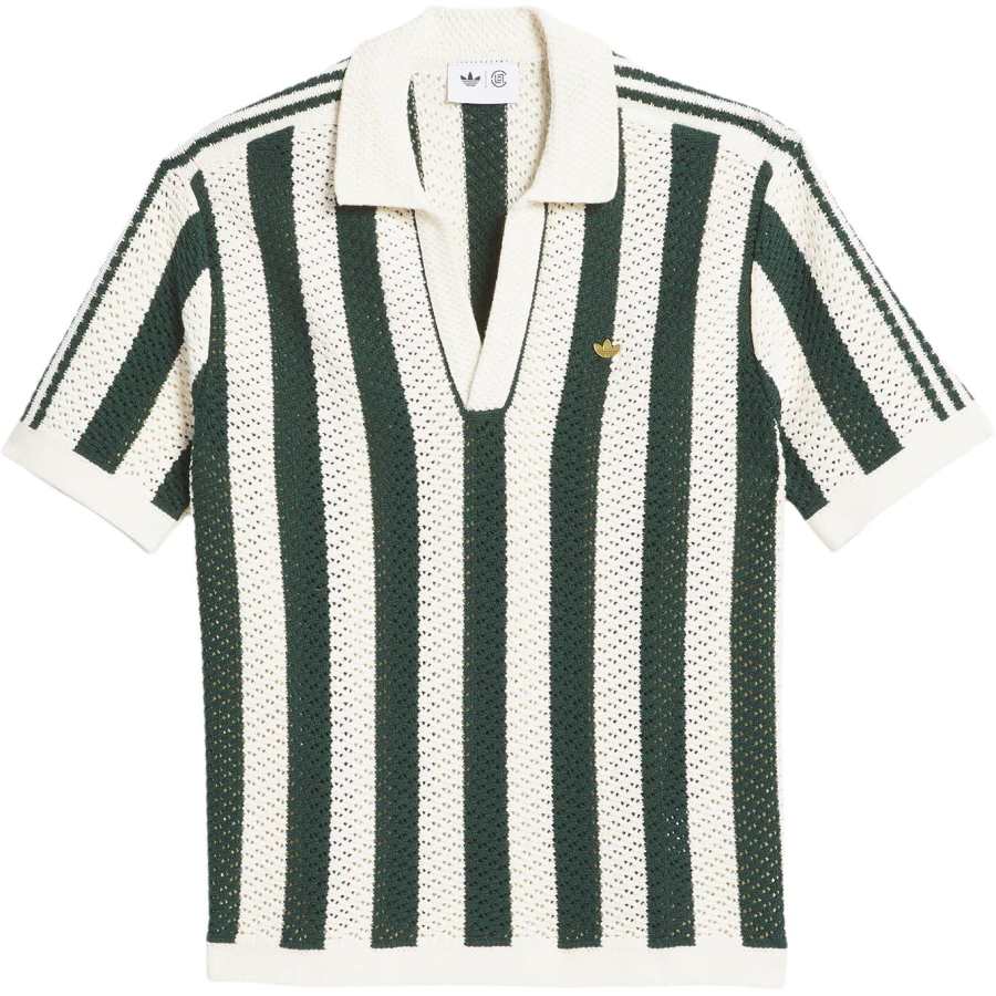 Adidas Originals x Clot flag label striped-pattern polo shirt