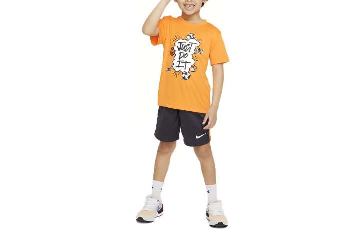 Nike Nike Casual Sportswear Orange Top+Black Bottom Kids'