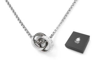 GENANX Titanium Steel Necklaces Unisex Silver White