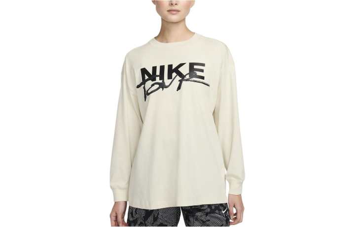Nike Nike Drop Shoulder Sleeve T Shirt Women's Beige
