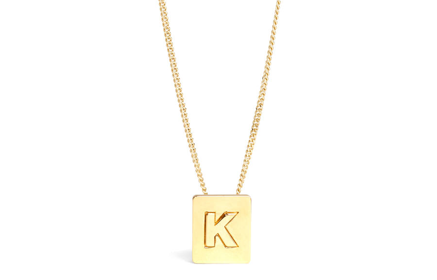 CELINE CELINE Alphabet K Necklace In Brass With Gold Finish