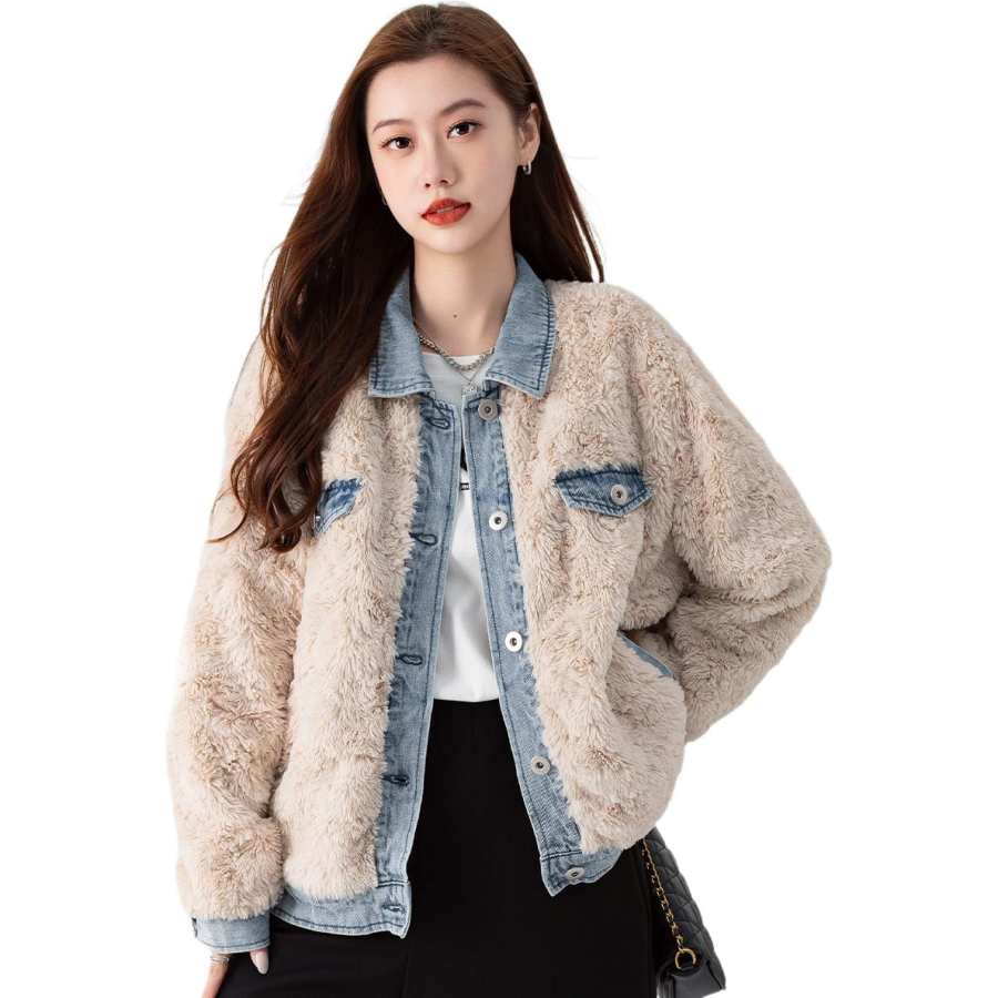 BALENO Velvet feel Coat Fall Winter Women's Apricot