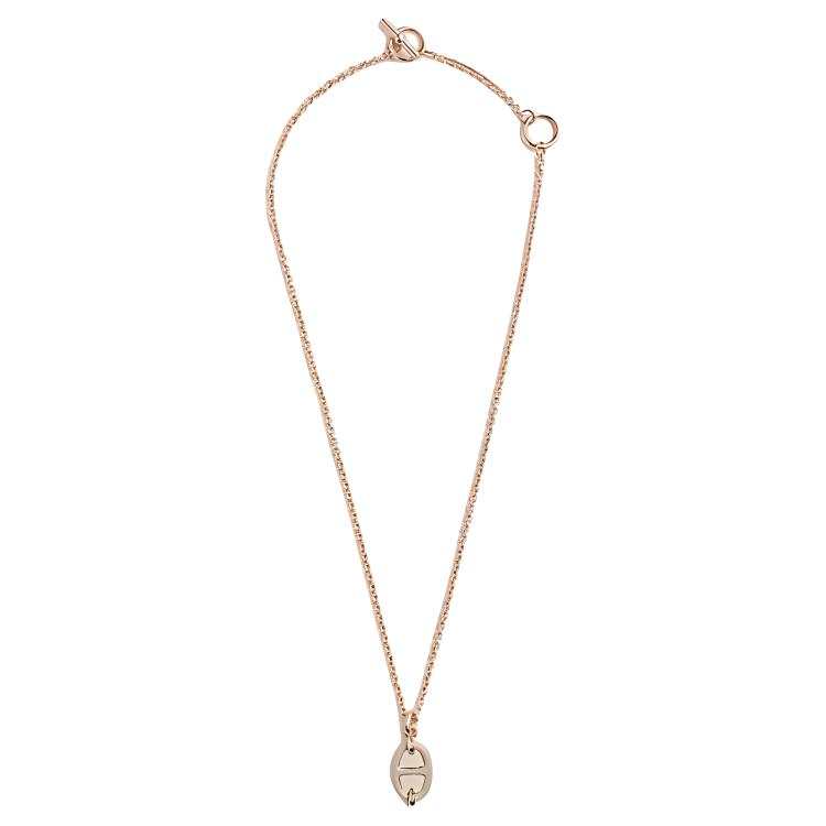 HERMES HERMES Mini Maillon Necklaces Unisex Light Umber
