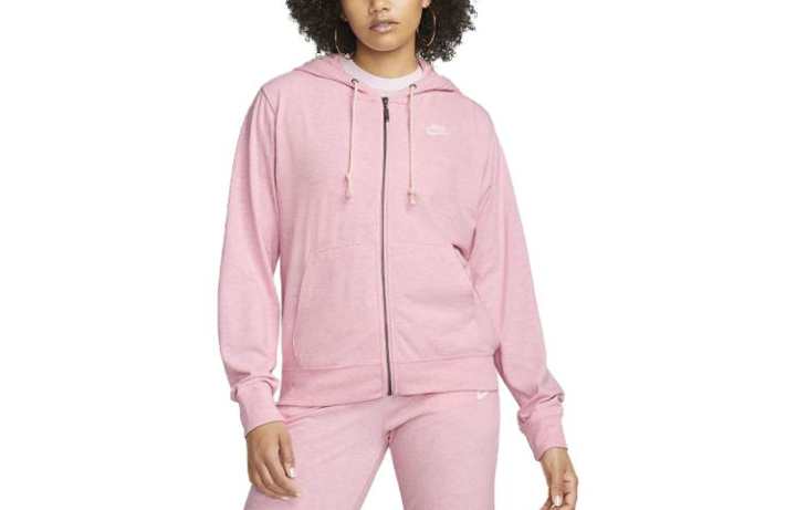 Nike Nike Sweatshirts Women's Pink Hooded Moderate Cardigan