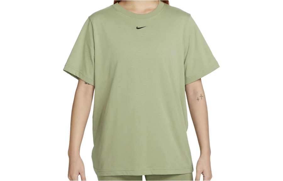 Nike Nike T Shirts Women's Oil Green Crew Neck Moderate Straight Fit