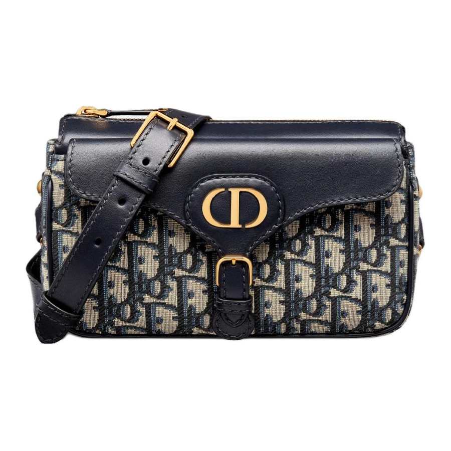DIOR 30 Montaigne Smooth Calfskin Shoulder Bag Small Women's Blue