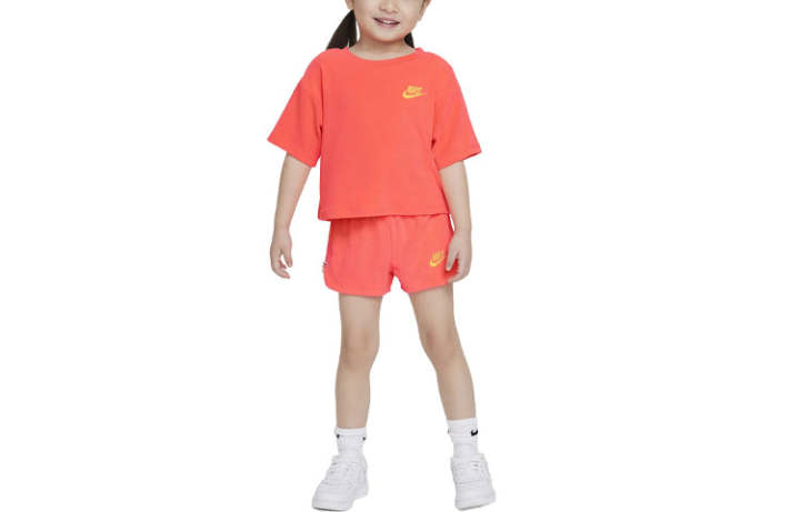 Nike Nike Kids Matching Sets Kids' Apparel 'Let's Roll' Towel Terry Set Watermelon Red Infant And Toddler