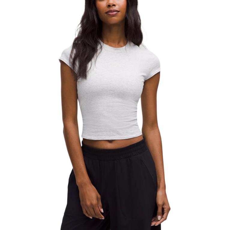 Lululemon Organic Cotton SS25 Regular T Shirt Women's Mixed Color Ultra Light Gray/Light Ivory White/HCUG/LTIV