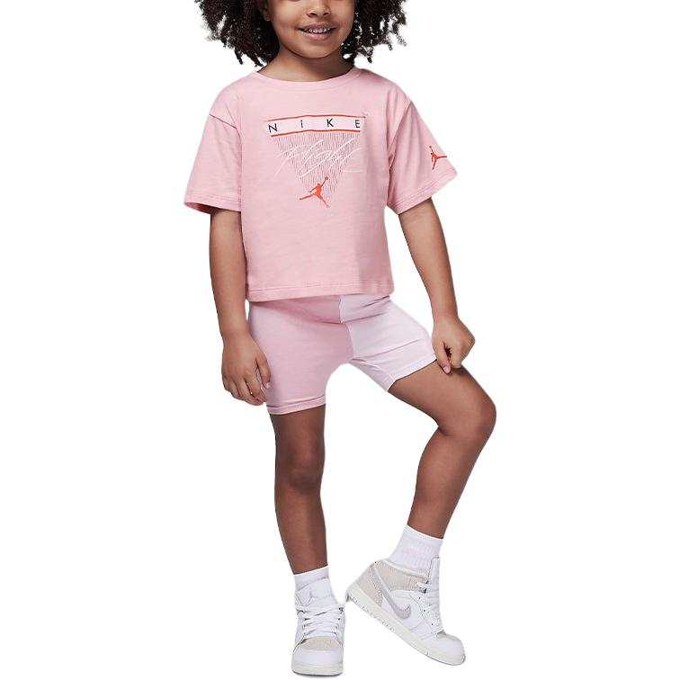 Jordan Jordan Mini Me Toddler Flight Bike Shorts Set Casual Sportswear Pink Infant And Toddler