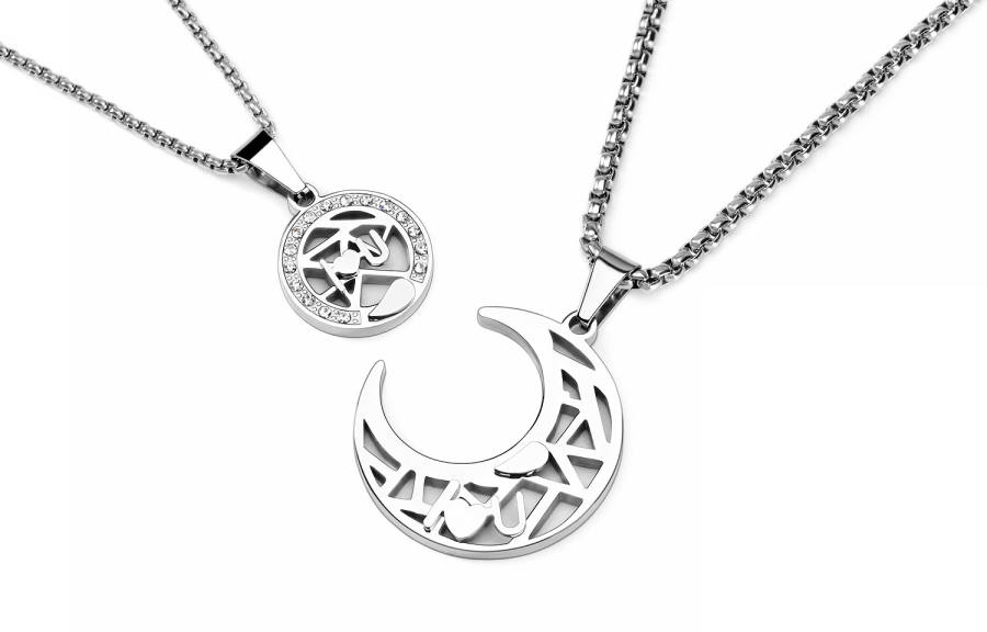 XXOFF Titanium Steel Necklaces Unisex Silver White