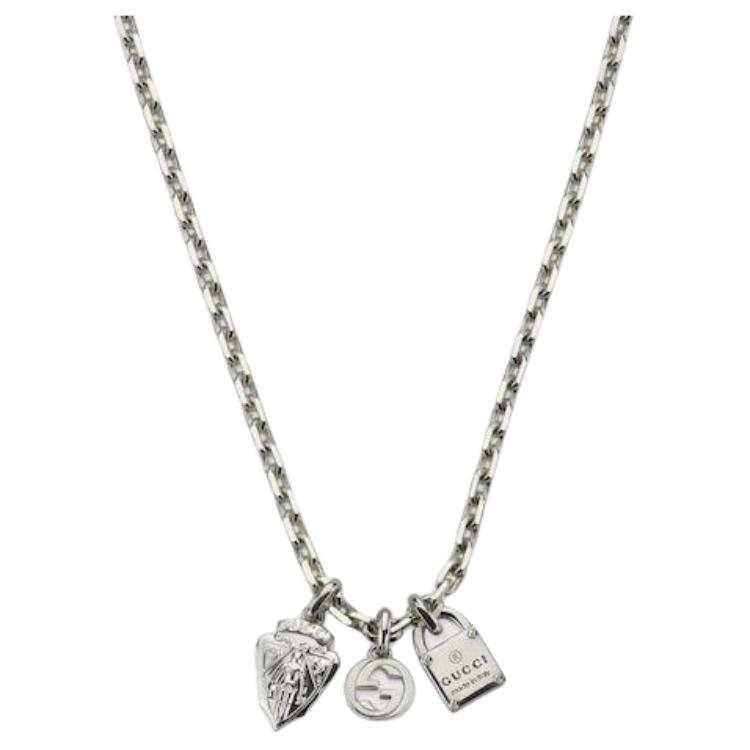 GUCCI 925 Sterling Silver Necklaces Unisex Silver