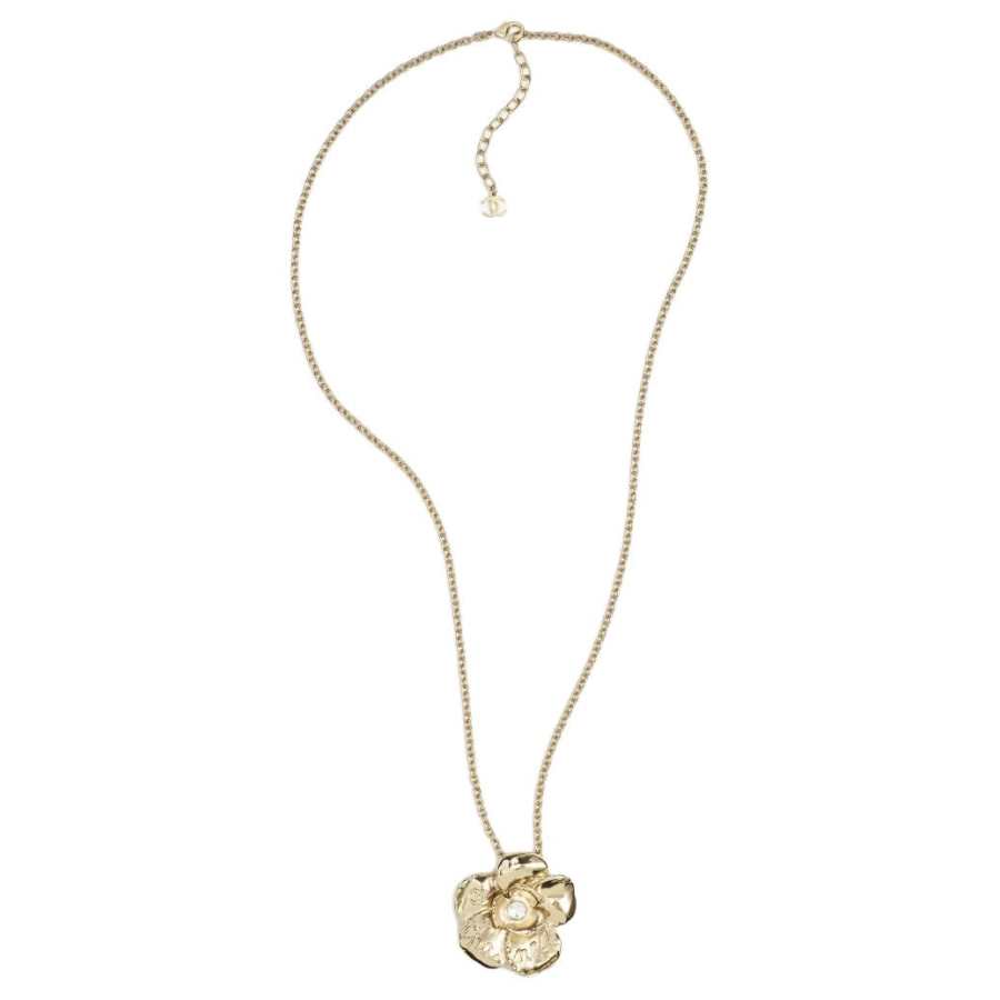 CHANEL 24B Metal, Rhinestone Necklaces Women's Gold