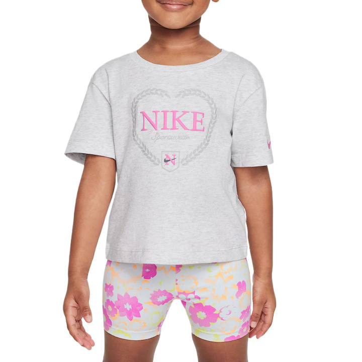 Nike Nike Swoosh T Shirt SS25 Birch Heather Infant And Toddler