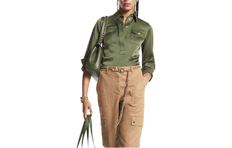 MICHAEL KORS Shirts Women's Green Half Open Collar Moderate Other