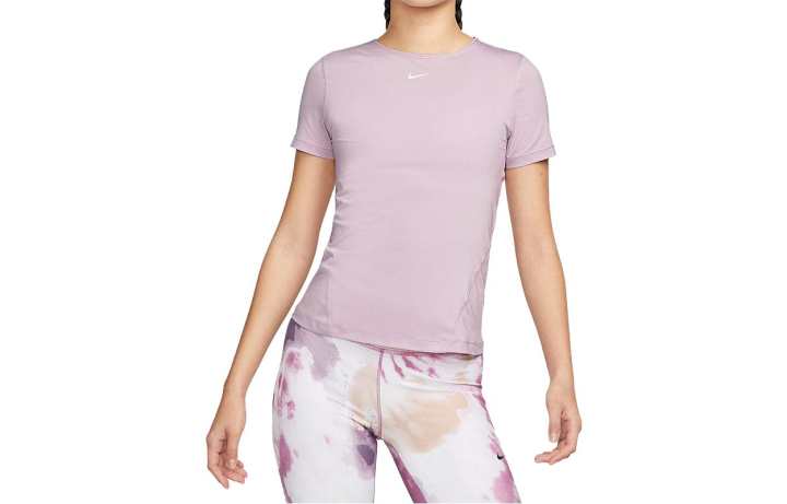 Nike Nike T Shirts Women's Purple Crew Neck Moderate Straight Fit