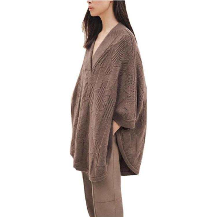 HERMES HERMES Capes Women's Elephant Gray