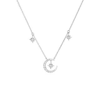 DODOGOGO Synthetic Cubic Zirconia Alloy Necklaces Women's Silver Branded Gift Box