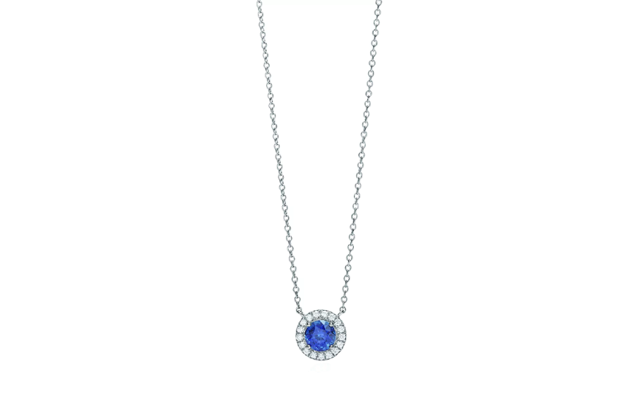TIFFANY & CO. Tiffany Soleste Platinum, Sapphire, Diamond Necklaces Women's Silver