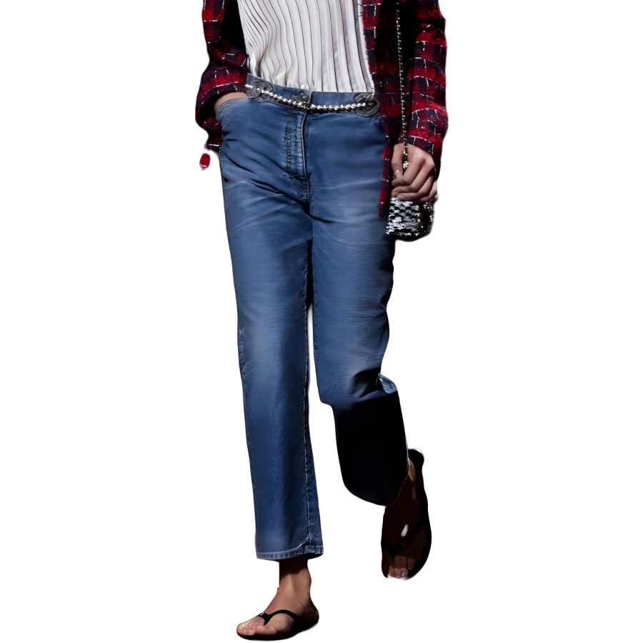 CHANEL 24 Spring Summer New Arrivals Jeans Women's Washed Blue