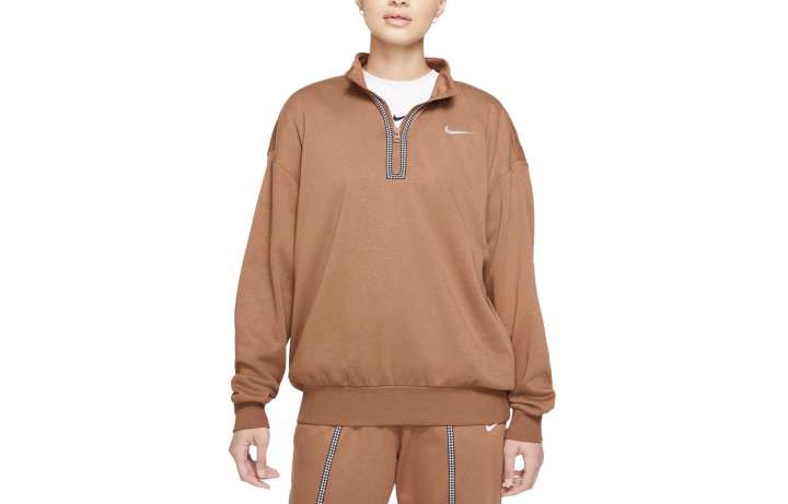 Nike Nike Sweatshirts Women's Ancient Brown/White Stand Collar Moderate Other