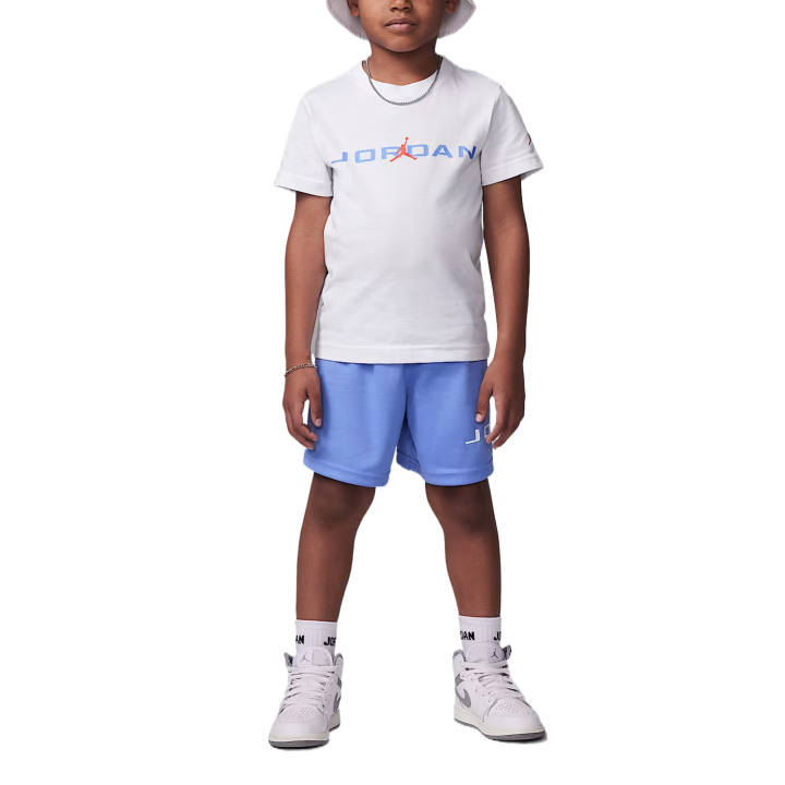 Jordan Jordan Casual Sportswear Mesh 2 Piece Set Blue White Children Aged 3 7 Years Old