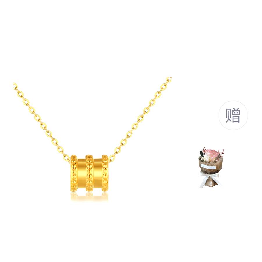 BAILIJIN Rose Pendant, Refined Luxury Elegant, Niche Premium Aesthetic Collarbone Chain 3D Hard Gold Solid Gold