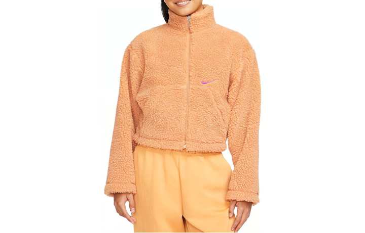 Nike Nike Velvet Jackets Women's Khaki Stand Collar Moderate
