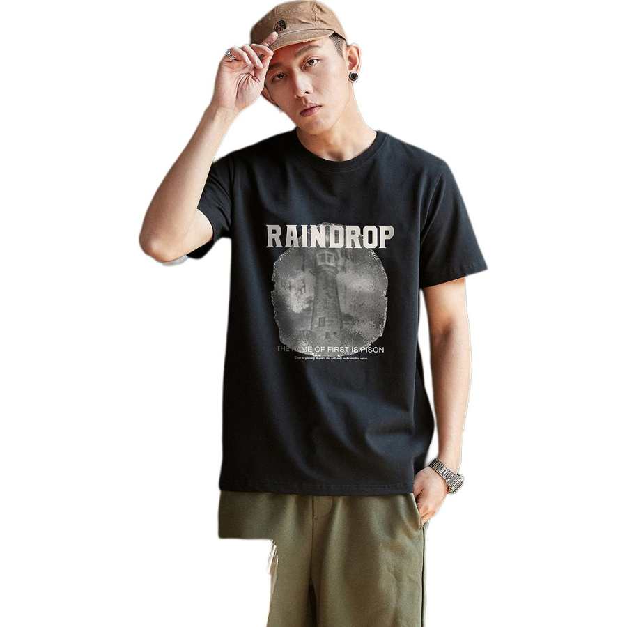 Tonlion T Shirts Men's Crew Neck Moderate Straight Fit