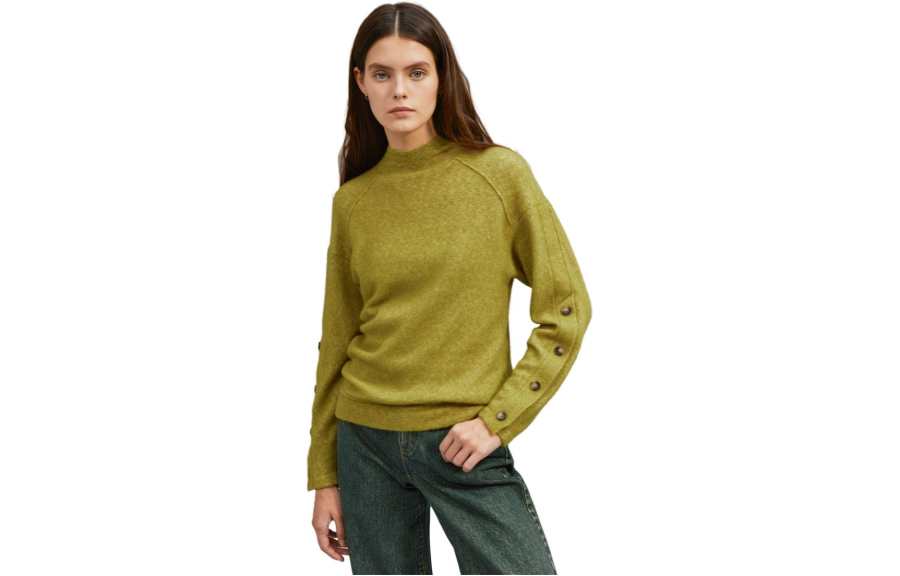 ELLE Knitwear Women's Fruit Green Half Turtleneck Moderate Other