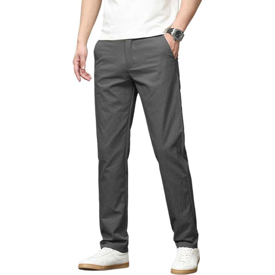 BALENO Business Stretch Straight Fit Pants Versatile Solid Color Pants Fashion Skin Friendly And Breathable Comfortable