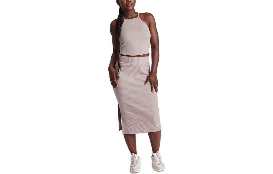 Nike Nike Camisoles Women's Taupe Moderate Halter Neck