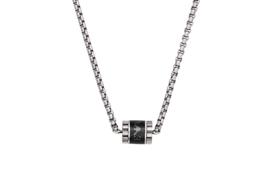 EMPORIO ARMANI Stainless Steel Necklaces Men's Black