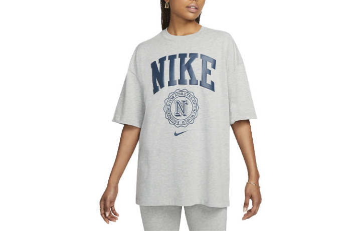 Nike Nike T Shirts Women's Dark Gray Crew Neck Moderate Straight Fit