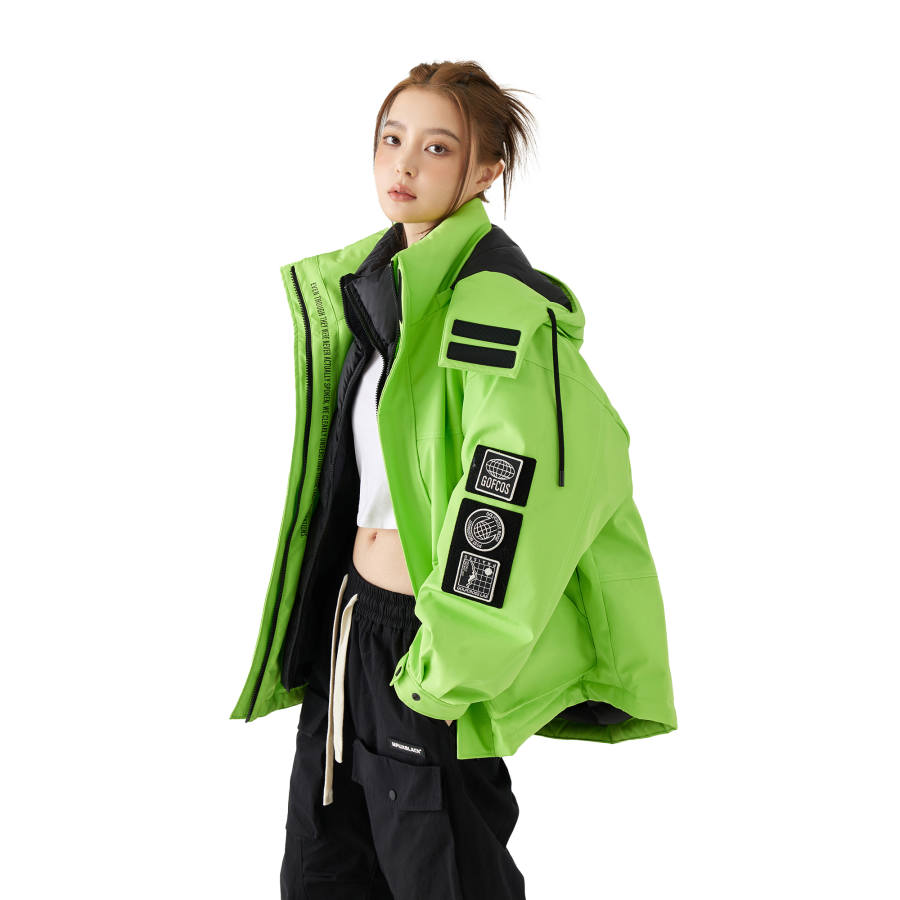 GOLFCROSS GOLFCROSS Down Jackets Unisex Hooded Thickened Mock Two Piece Down Jacket