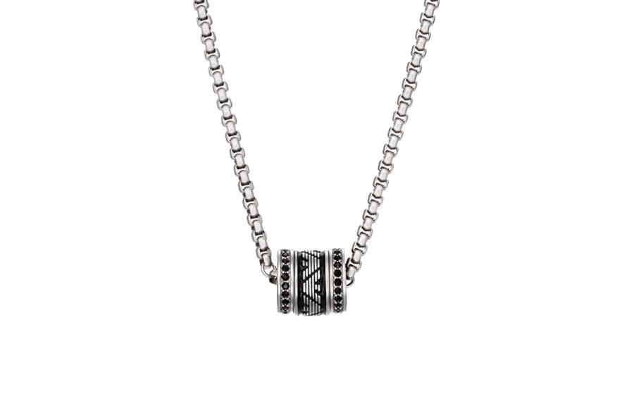 EMPORIO ARMANI Stainless Steel Necklaces Men's Black