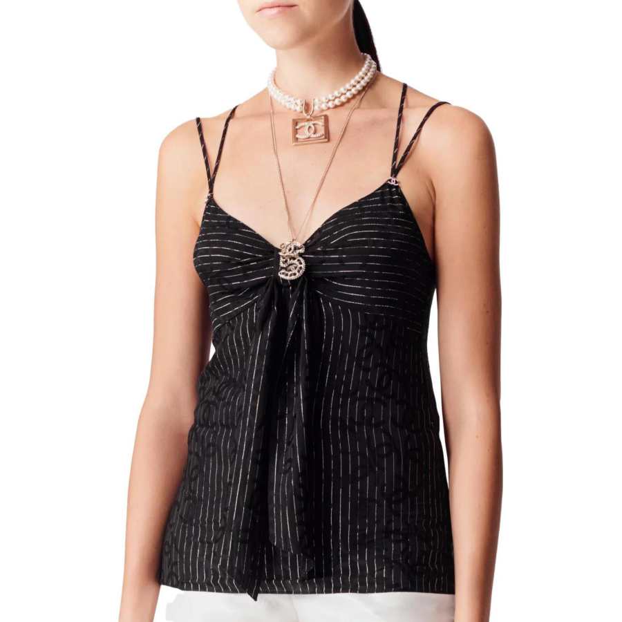 CHANEL 23 Spring Summer New Arrivals Tank Top Women's Black