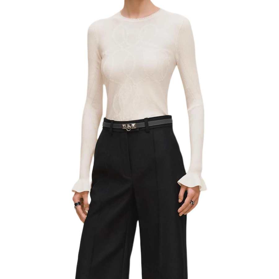 HERMES HERMES Sweater Women's Natural White