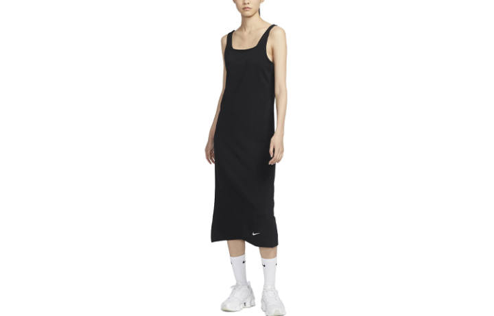 Nike Nike Slip Dresses Women's Black Square Collar Moderate Long