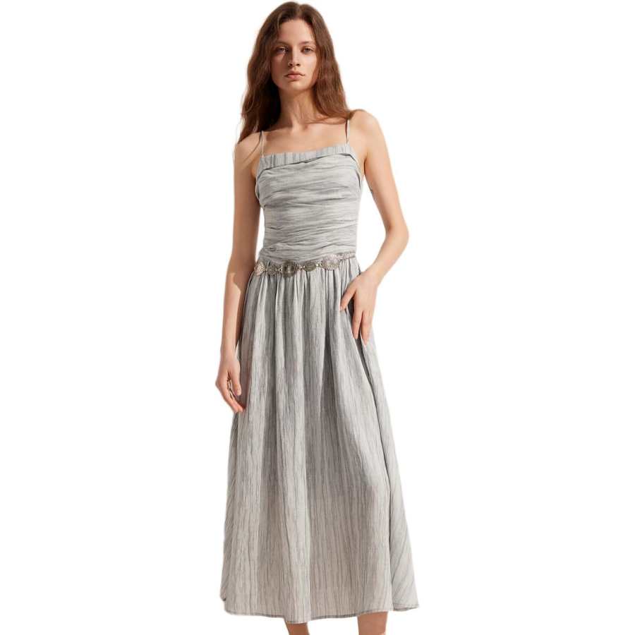 ELLE Slip Dress Women's Gray Blue