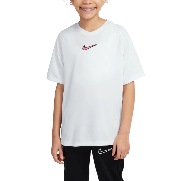 Nike Nike AcademyDri Fit T Shirt Peak White/Black/Super Pink Teenagers