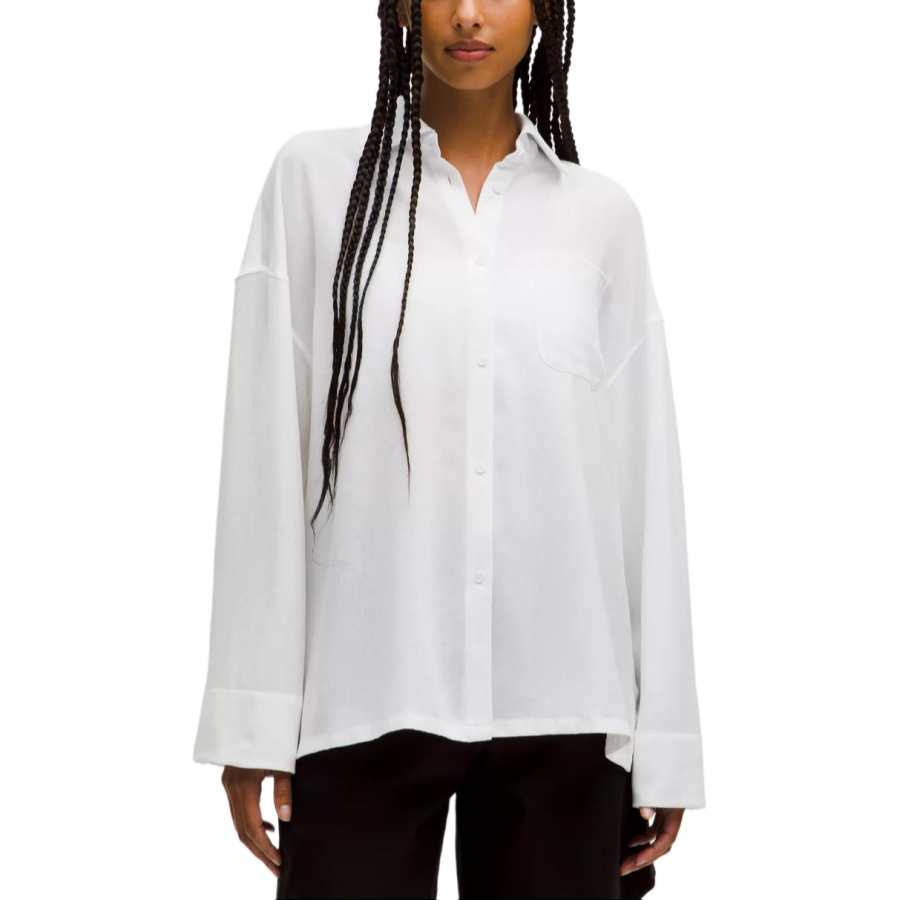 Lululemon Lululemon Light Woven Oversized Shirt Women's White