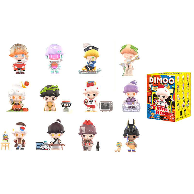 POP MART Dimoo Time Travel Collection Mystery Box 100% Figure Mystery Boxes Single Mystery Box/Whole Box 12 Pcs