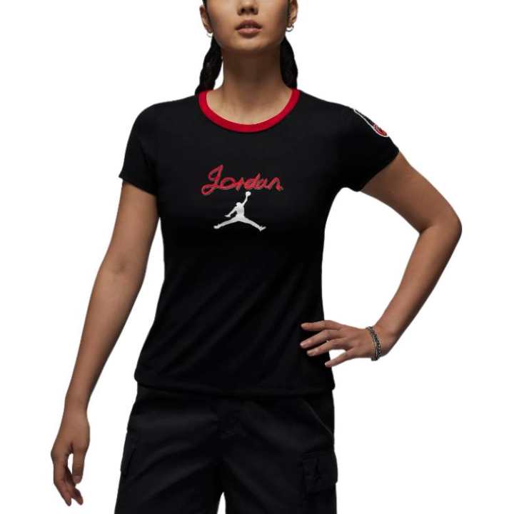 Jordan Jordan T Shirts Women's Black Crew Neck Moderate