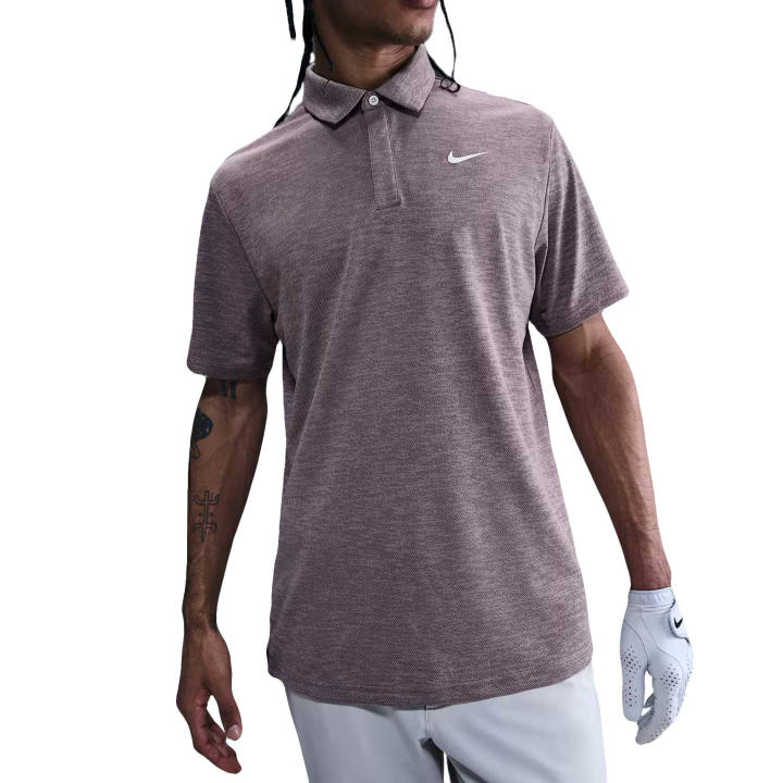 Nike Nike Dri Fit Polo Shirts Men's Gray Purple Lapel Moderate Straight Fit