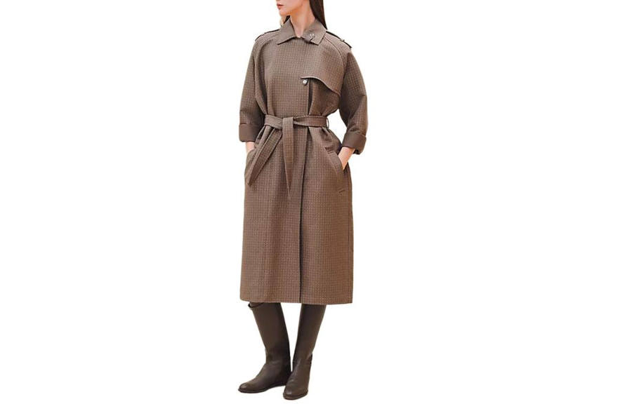 HERMES HERMES Trench Coat Women's Gray